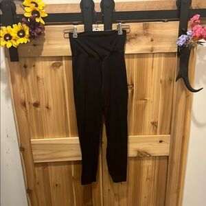 Aerie High-Waisted Criss-Cross Front Black 7/8 Leggings